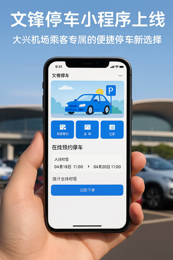 **文鋒停車(chē)小程序：手機(jī)上輕松下單，機(jī)場(chǎng)停車(chē)更簡(jiǎn)單**